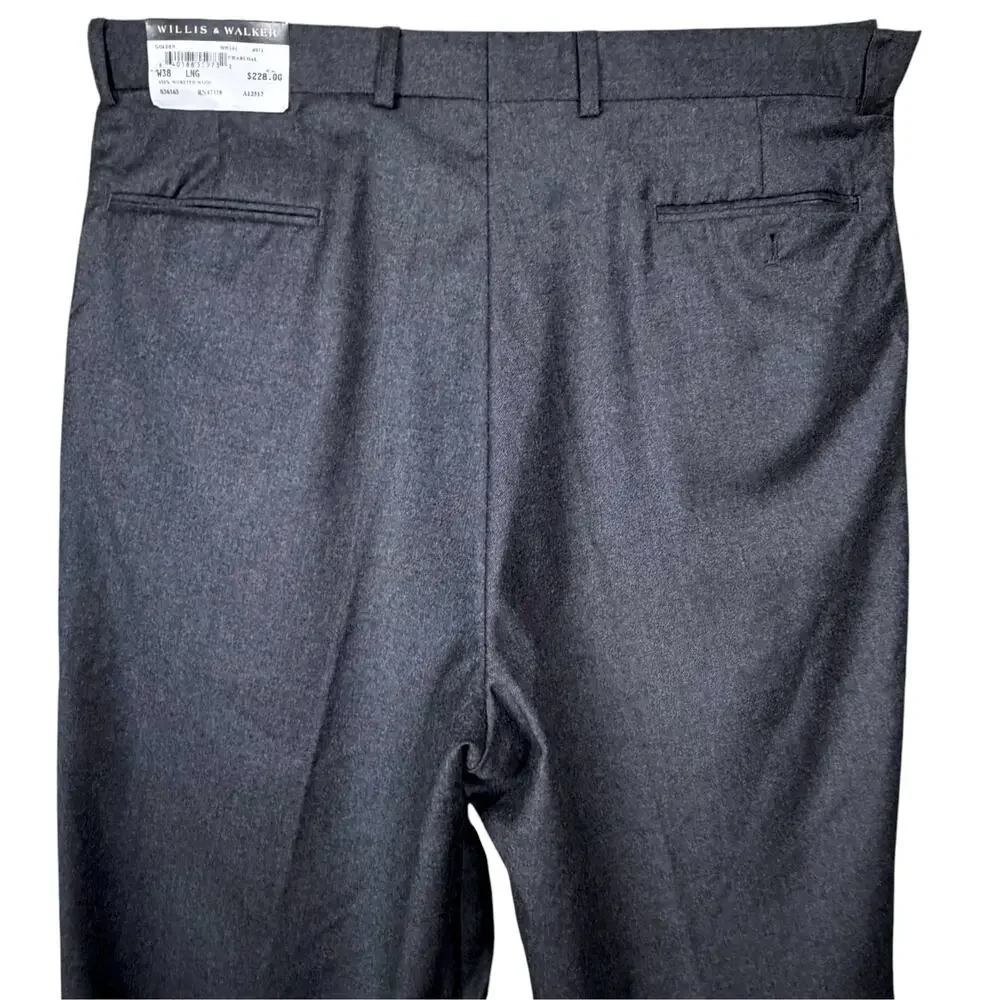 Willis & Walker Men's Pants 100% Worsted Wool 38 Long Big & Tall NWT Office Work